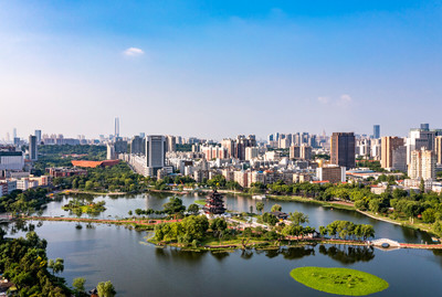 航拍武汉·紫阳湖公园