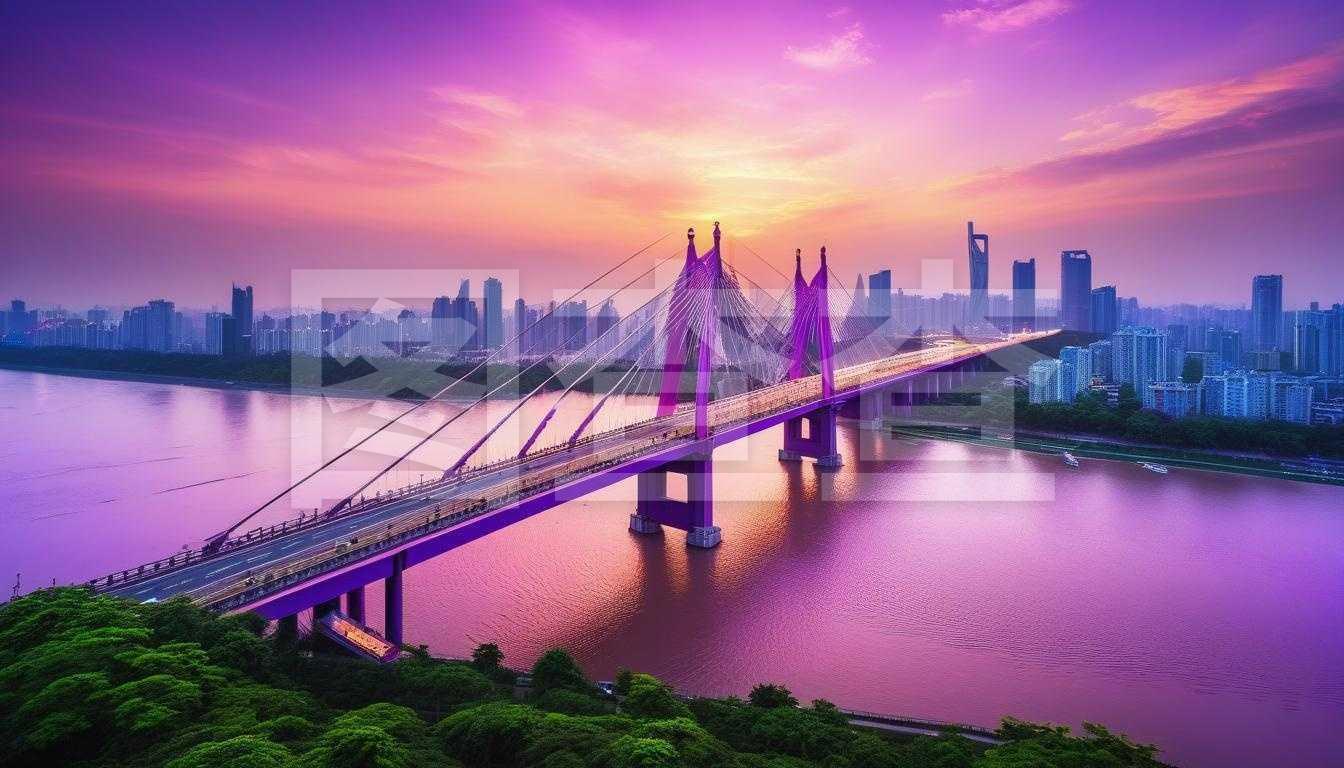 武汉黄昏桥影