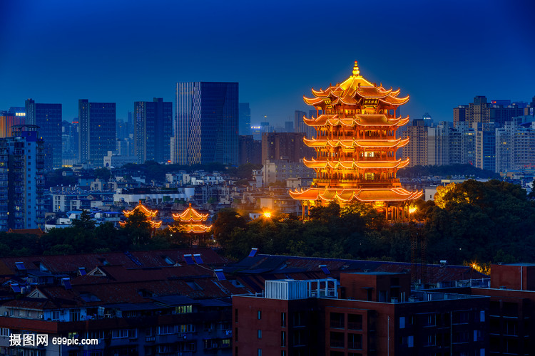 湖北武汉黄鹤楼夜景