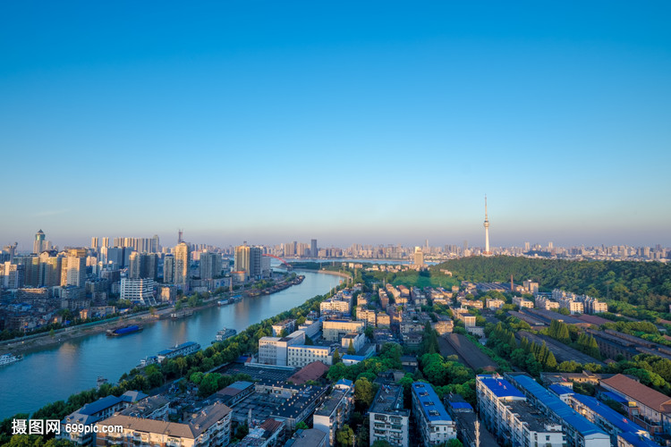 武汉城市风景汉江流域风光